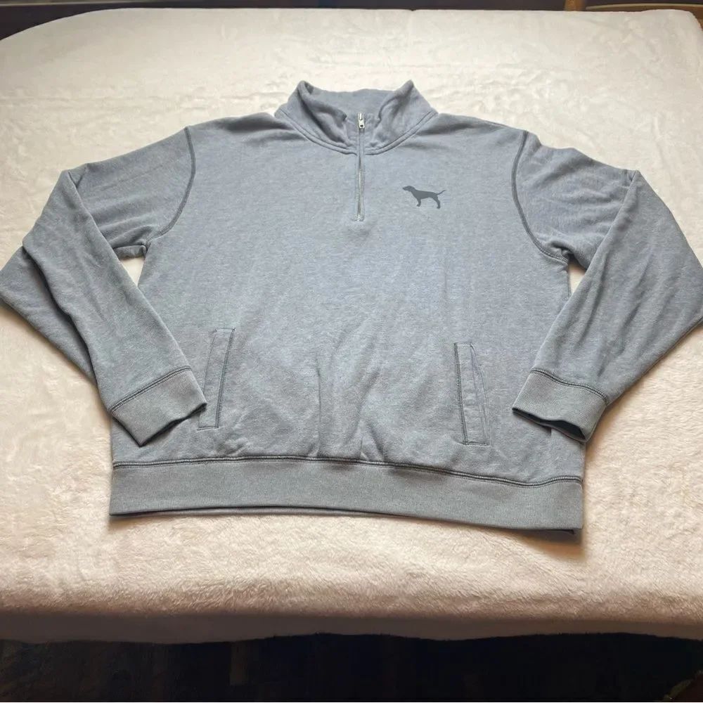 Pink Victoria's Secret Gray 1/4 Zip Pullover Size Large